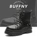 Retro Tooling Boots Locomotive Style Men's Boots Thick Heel Round Head Medium Tube_vogvips.com