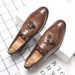 New Fashion Genuine Leather Tassel Business Casual Loafer Shoes For Men Black Business Formal Leather Shoes For Daily Office Casual Men's Shoes For Dr_vogvips.com