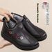 Women's Cotton Shoes Winter Ladies Middle Aged Mother Shoes One Step Women's Plus Velvet Thickened Comfortable Warm Snow Boots_vogvips.com
