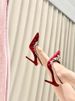 Summer Red Satin High Heels With Rhinestone Pointed Toe Stiletto Heels Fairy Style Crystal Wedding Shoes For Women_vogvips.com