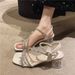 Rhinestone Butterfly Elegant Sexy High Heels 2025 Women's New Summer Fashion One-Strap Buckle Thin Heel Sandals_vogvips.com
