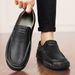 Plus-Size Men's Shoes, Pure Handmade Leather Loafers, Slip-On Soft Sole Moccasins, Sizes 46, 47, 48_vogvips.com