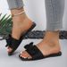 Bowknot Flat Women's 2025 Summer Large Size Comfortable Simple Low-heel Beach_vogvips.com