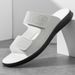 Men’s Double Strap Suede Slide Slippers, Adjustable Hook Loop Light Platform Casual Sandals_vogvips.com
