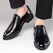 Euro Step Men's Business Leather Gentleman Formal Casual Spring Low-top Slip-on Floral Cowhide Pointed Brogue Shoes_vogvips.com