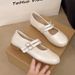 Retro Silver French Flat Bottom Light Mouth Single Shoes Women's Spring Flat Bottom With Skirt Mary Jane Shoes_vogvips.com