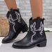New Plus Size Women's 2025 Spring And Autumn Pointed Square Heel Mid Tube Car Stitching British Style Short Boots_vogvips.com