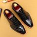 Explosive men's shoes patent leather bright leather shoes real cowhide English carved business dress shoes_vogvips.com