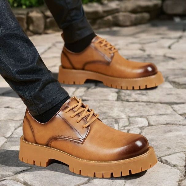 Men's Large Toe Autumn New British Formal Breathable Business Thick Sole Groom Height Increasing Casual Shoes_vogvips.com