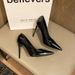 Spring New High Heels Stiletto Shallow Pointed Toe Professional Black OL Business Work Women Fashion Patent Leather_vogvips.com