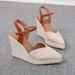 Women’s Shoes New Style Wedge Heel Thick Sole High Heel Women's Shoes Closed Toe Slippers Buckle Straw Rope Sole_vogvips.com