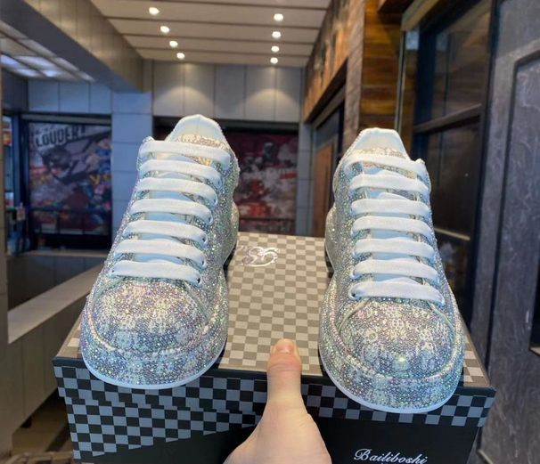 European Style Men's Shoes With Diamonds, Summer Fashion Trend, New Thick-soled Casual Shoes, Versatile Trendy Sneakers_vogvips.com