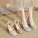 Women's Shoes Waterproof Platform High Heels Thick Heels Square Toe Single Shoes 9cm Small Heightening Sequin Pearl Chain_vogvips.com
