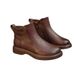 ShoeVault Foreign Trade Cross-Border New Autumn Winter Fashion Versatile Short Boots Handmade Retro Sole Soft Surface Cotton Round_vogvips.com