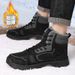 Winter Men's Sports Korean Version Trendy High-Top Casual Fleece-Lined Snow Boots Men's Martin Boots Versatile Trendy Sh_vogvips.com