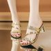 2026 Summer New Women's Shoes: High-Heeled Rhinestone Peep-Toe Chunky Heel Casual Sandals, Cross-Border Plus-Size_vogvips.com