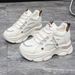 Inner Height Enhancing Dad For Women New All Match Small Size Thick Sole Comfortable Breathable Caual Sport White_vogvips.com