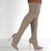 2024 Autumn Winter New High Heel Women's Large Size Over-the-Knee Knitted Long Boots_vogvips.com