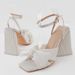Women’s Shoes new sandals high heeled thick heeled bow silk retro fairy shoes_vogvips.com
