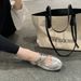 Sheepskin Version ~ Genuine Soft Sole Silver Mary Jane For Women With Cross Buckle Round Toe Ballet Style Flat Small_vogvips.com