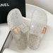 New Women's Summer Outdoor Lightweight And Stylish Transparent Crystal With Thick Soles, -style Closed-toe Mules, Flat Shoes_vogvips.com