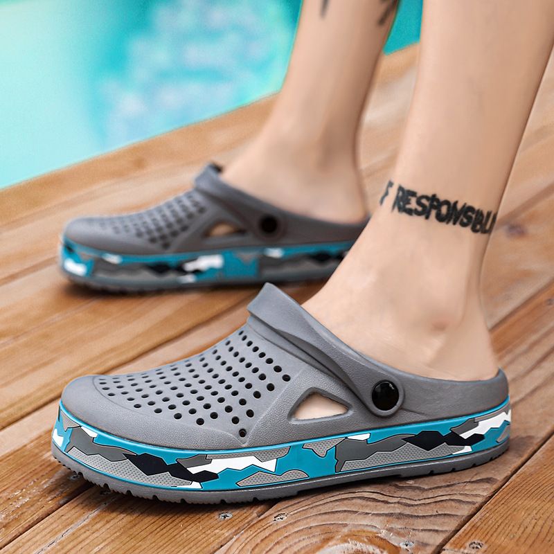 Women's Shoes Men's Sandals And Slippers New Summer Hole Shoes Outdoor Non Slip Trendy Korean Summer Seaside Vacation Beach Shoes Thick Sole_vogvips.com