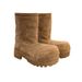 2025 New Solid Color Genuine Leather High Heel Fur Big Toe Thick Sole Fashion Winter Snow Boots_vogvips.com