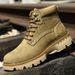 European Warm Series Winter Warm Fleece-Lined Thickened Yellow Top Layer Cowhide Martin Boots's High-Top British Style Outdoor Work Shoes_vogvips.com