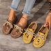 Casual Slip-on Loafers For Women, Soft-soled, Suede, Ethnic Style, Lazy Shoes, 2025 Autumn New Model_vogvips.com