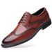 Euro Step Spring British Brogue Carved Korean Style Trendy Pointed Thick Sole Wedding Men's Business Formal Leather Shoes_vogvips.com