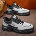 Men's Spring Pure Black Kitchen Safety Shoes, Non-slip, Wear-resistant, Breathable Work Shoes For Construction Sites_vogvips.com