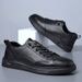 Men's fashion casual shoes young leather men's sports shoes head layer cowhide flat shoes with leather shoes_vogvips.com