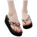 Women's Summer Fashion Outdoor Wear Platform Thick Sole Wedge Non-Slip Beach Sandals Flip-Flops For Short People Height_vogvips.com