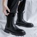European Warm Series Autumn Mid-Calf Men's Black High-Top British Style Cotton Shoes Fleece-Lined Thickened Martin Boots_vogvips.com