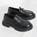 New Style Thick Sole Height Increasing Men Broad Round Toe Casual Patent Leather Shiny Surface Chunky Heel Trendy Shoes_vogvips.com