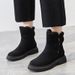 Women's High-Top Winter Snow Boots With Side Zipper & Faux Fur Lining, Warm Slip-Resistant Casual Boots For Cold Weather Short Boots_vogvips.com
