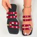 European And American Cross-border Plus-size 2025 Solid Color Patchwork Slip-on Square-toed Women's Flat Sandals_vogvips.com