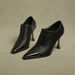 Women's Metallic Square-toed Deep-cut High-heeled With Thin Heels, Elegant 2025 New Style Anti-kick Ankle Boots, Brown_vogvips.com