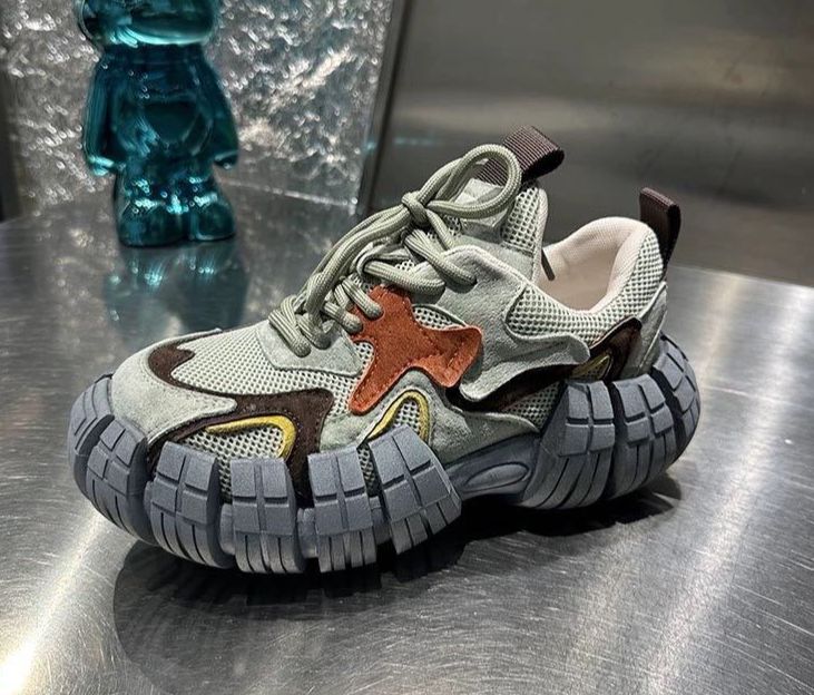 Niche Genuine Leather Tire Dad Shoes Summer Platform Casual Sports Shoes Street Tank Shoes_vogvips.com