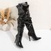 Women's Fashion Knee-High Boots With Side Zipper, Pointed Toe & Stiletto Heel - Stretch PU Material For Comfort & Style Street Style._vogvips.com