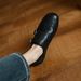 Genuine Leather Brogue Loafers For Women - Classic British Retro Flat Shoes With Round Toe & Comfortable Rubber Sole (Black/Brown)_vogvips.com