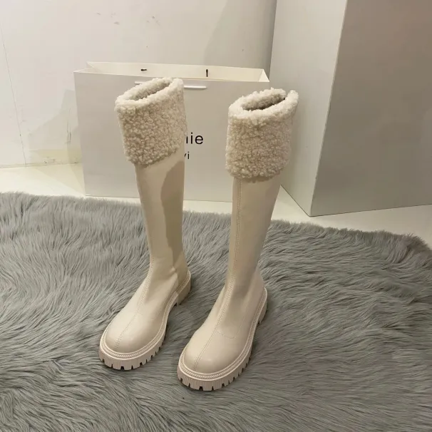 Winter Anti Slip Outdoor Thick Soled Fashionable Suede Boots Casual Comfortable Womens Shoes Botas 241122_vogvips.com