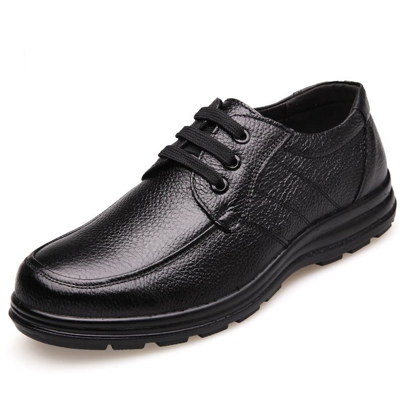 Genuine Leather Shoes Men Flat Fashion Men's Casual Brogues Shoes Brand Male Footwear Soft Comfortable Black ZH740_vogvips.com