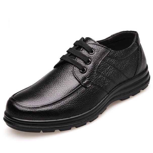 Genuine Leather Shoes Men Flat Fashion Men's Casual Brogues Shoes Brand Male Footwear Soft Comfortable Black ZH740_vogvips.com