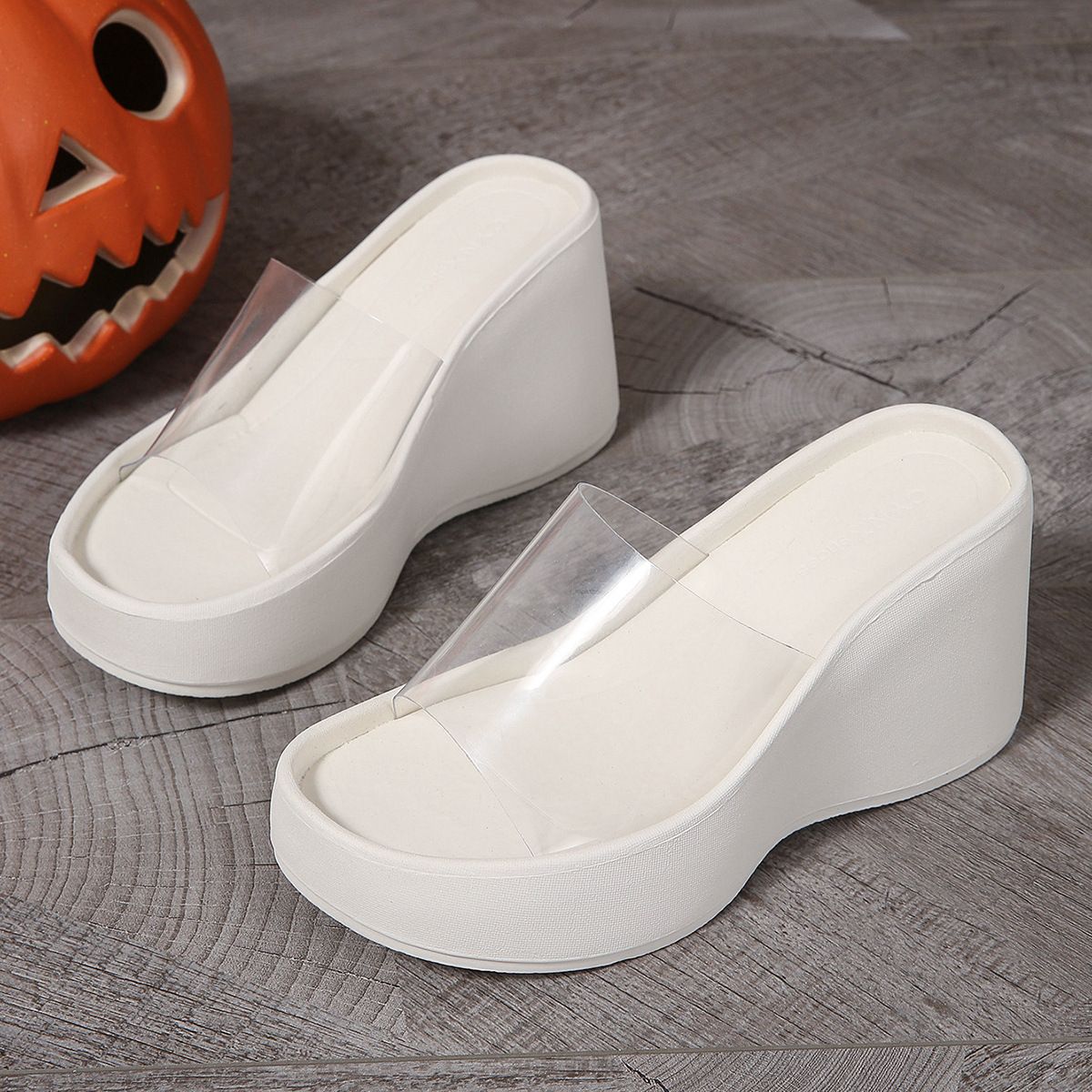 Women's European Style Wedge Sandals Size 34 Transparent Open Toe Summer New Style_vogvips.com