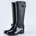 Women's Stylish Long Rain With Non-slip Thick Soles, High-end Korean-style Zippered Rubber Shoes For Outdoor Wear,_vogvips.com