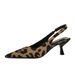 6091 European And American Style Party Sexy High Heels Leopard Print Stiletto Hollow Pointed Toe Single Back Strap_vogvips.com