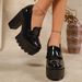 Plus Size Women's Low Top Shoes British Style Chunky Heel Platform High Heels Spring New Style_vogvips.com