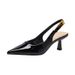 French Style High Heels For Women, Stiletto, Spring/Summer 2025 New Pointed Toe, One-Strap Buckle, Closed Toe Sandals,_vogvips.com