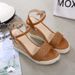 Women’s Shoes Spring New Style Sandals Woven Back Strap Wedge Sandals Large Size Fashion Women's Shoes_vogvips.com